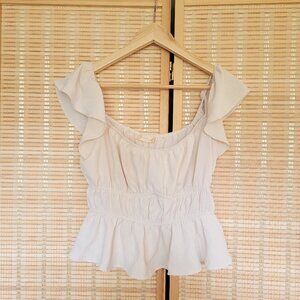 Altar'd State Ruffle Cream-Colored Blouse